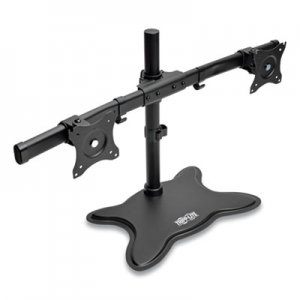 Tripp Lite Dual Desktop Monitor Stand, For 13" to 27" Monitors, 31.69" x 10" x 18.11", Black, Supports