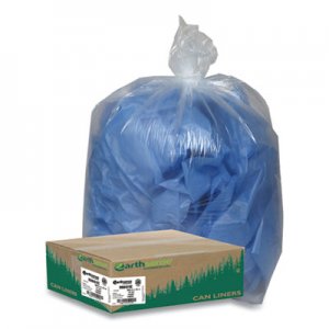 Earthsense Commercial Linear Low Density Clear Recycled Can Liners, 23 gal, 1.25 mil, 28.5" x 43", Clear, 150