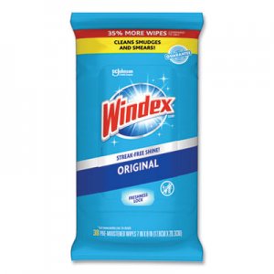 Windex Glass and Surface Wet Wipe, Cloth, 7 x 8, 38/Pack SJN319251EA 00019800002961