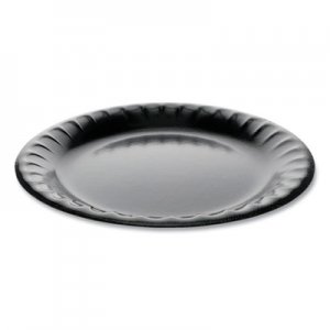 Pactiv Laminated Foam Dinnerware, Plate, 9" Diameter, Black, 500/Carton PCTYTKB00090000 YTKB00090000