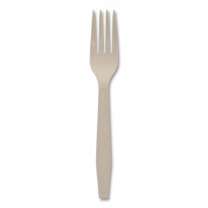 Pactiv EarthChoice PSM Cutlery, Heavyweight, Fork, 6.88", Tan, 1,000/Carton PCTYPSMFTEC YPSMFTEC