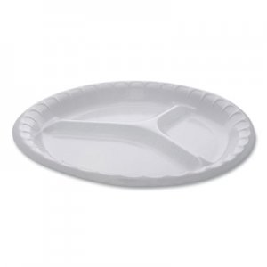 Pactiv Laminated Foam Dinnerware, 3-Compartment Plate, 10.25" Diameter, White, 540/Carton PCT0TK10044000Y 0TK10044000Y