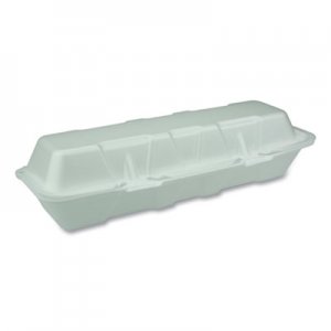 Pactiv Foam Hinged Lid Containers, Dual Tab Lock Hoagie, 13 x 4 x 4, White, 250/Carton PCT0TH1X267000Y 0TH1X267000Y