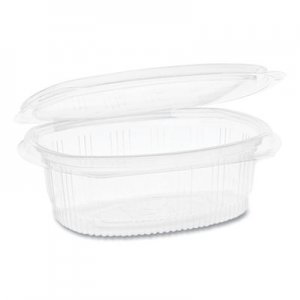 Pactiv EarthChoice PET Hinged Lid Deli Container, 16 oz, 4.92 x 5.87 x 2.48, Clear, 200/Carton