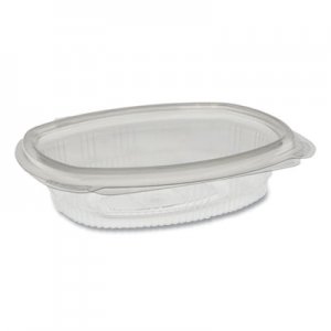 Pactiv EarthChoice PET Hinged Lid Deli Container, 8 oz, 4.92 x 5.87 x 1.32, Clear, 200/Carton
