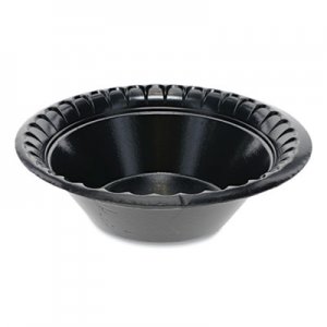 Pactiv Laminated Foam Dinnerware, Bowl, 12 oz, 6" Diameter, Black, 1,000/Carton PCTYTKB00120000 YTKB00120000