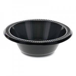 Pactiv Prairieware OPS Dinnerware, Bowl, 12 oz, 5" Diameter, Black, 1,000/Carton PCTYPIB12E YPIB12E