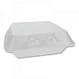 Pactiv SmartLock Vented Foam Hinged Lid Containers, 3-Compartment, 9 x 9.25 x 3.25, White, 150/Carton PCTYHLWV9030000