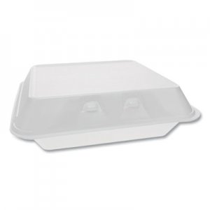 Pactiv SmartLock Foam Hinged Containers, X-Large, 9.5 x 10.5 x 3.25, White, 250/Carton PCTYHLW10010000 YHLW10010000