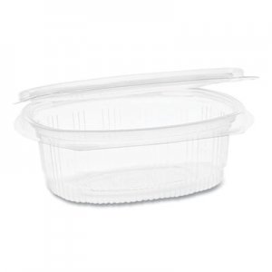 Pactiv EarthChoice PET Hinged Lid Deli Container, 12 oz, 4.92 x 5.87 x 1.89, Clear, 200/Carton