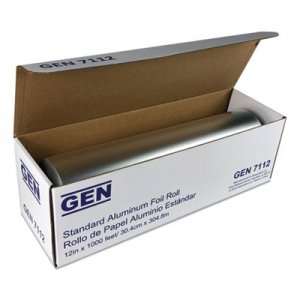 GEN Standard Aluminum Foil Roll, 12" x 1,000 ft, 6/Carton GEN7112CT 7112CT