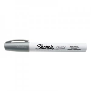 Sharpie Permanent Paint Marker, Medium Bullet Tip, Silver, Dozen SAN2107617 2107617