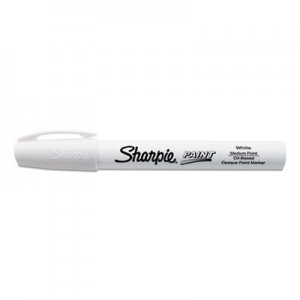 Sharpie Permanent Paint Marker, Medium Bullet Tip, White, Dozen SAN2107614 2107614