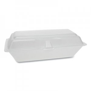 Pactiv Foam Hinged Lid Containers, Single Tab Lock Hoagie, 9.75 x 5 x 3.25, White, 560/Carton PCT0TH10099Y000