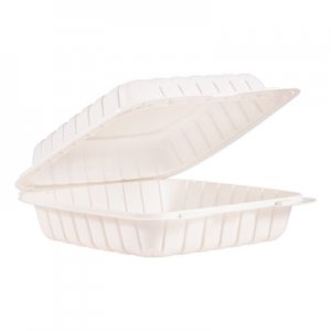 ProPlanet Hinged Lid Containers, Single Compartment, 9 x 8.8 x 3, White, 150/Carton DCC90MFPPHT1 90MFPPHT1