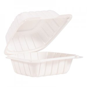 ProPlanet Hinged Lid Containers, 6 x 6.3 x 3.3, White, 400/Carton DCC60MFPPHT1 60MFPPHT1