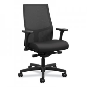 HON Ignition 2.0 4-Way Stretch Mid-Back Mesh Task Chair, Supports up to 300 lbs, Black Seat/Back