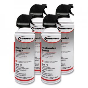 Innovera Compressed Air Duster Cleaner, 10 oz Can, 4/Pack IVR10014