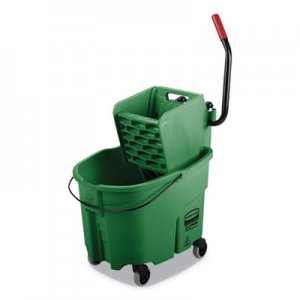 Rubbermaid Commercial WaveBrake 2.0 Bucket/Wringer Combos, Side-Press, 35 qt, Plastic, Green RCPFG758888GRN FG758888GRN