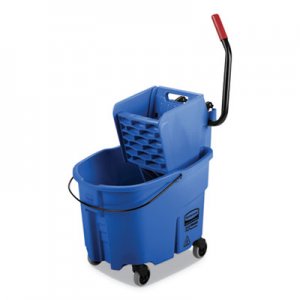 Rubbermaid Commercial WaveBrake 2.0 Bucket/Wringer Combos, Side-Press, 35 qt, Plastic, Blue RCPFG758888BLUE FG758888BLUE