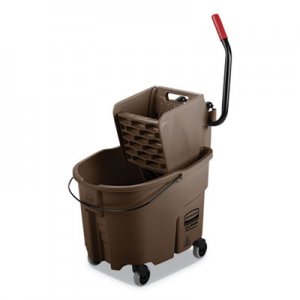 Rubbermaid Commercial WaveBrake 2.0 Bucket/Wringer Combos, Side-Press, 35 qt, Plastic, Brown RCPFG758088BRN FG758088BRN