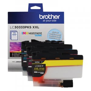 Brother LC30333PKS INKvestment Super High-Yield Ink, 1,500 Page-Yield, Cyan/Magenta/Yellow BRTLC30333PKS LC30333PKS