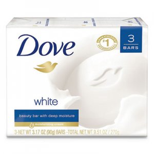 Dove White Beauty Bar, Light Scent, 3.17 oz, 12/Carton UNI04090CT 04090CT