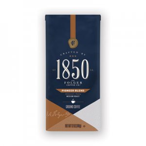 1850 Coffee, Pioneer Blend, Medium Roast, Ground, 12 oz Bag, 6/Carton FOL60514 2550060514