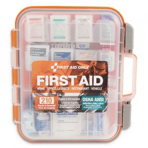 First Aid Only ANSI Class A Bulk First Aid Kit, 210 Pieces, Plastic Case FAO91064 91064