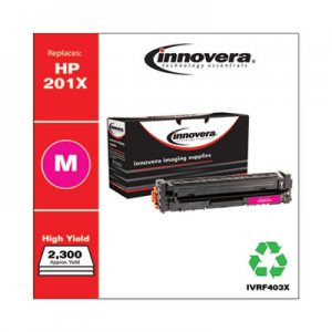Innovera Remanufactured Magenta High-Yield Toner, Replacement for HP 201X (CF403X), 2,300 Page-Yield IVRF403X
