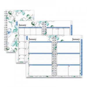 Blue Sky Lindley Weekly/Monthly Wirebound Planner, 8 x 5, White/Blue, 2021 BLS101579