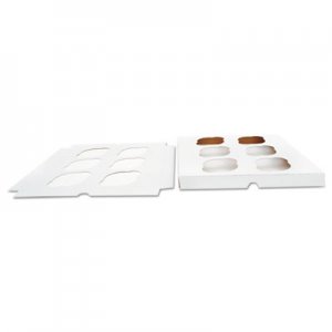 SCT Cupcake Holder Inserts, 9.88 x 9.88 x 0.88, White/Kraft, 200/Carton SCH10013 SCH 10013