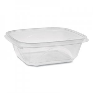Pactiv EarthChoice Recycled PET Square Base Salad Containers, 32 oz, 7 x 7 x 2, Clear, 300/Carton PCTSAC0732 SAC0732
