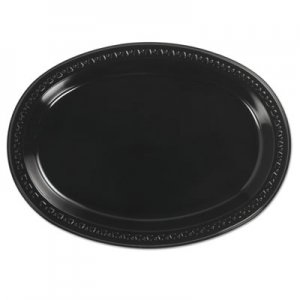 Chinet Heavyweight Plastic Platters, 8 x 11, Black, 125/Bag, 4 Bag/Carton HUH81411 81411