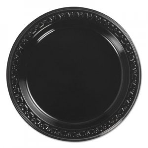 Chinet Heavyweight Plastic Plates, 6 Inch, Black, Round, 125/BG, 8 BG/CT HUH81406C 81406