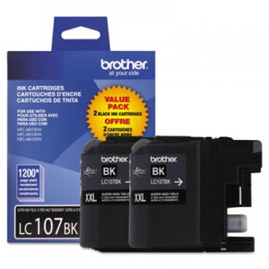 Brother LC1072PKS Innobella Super High-Yield Ink, 1,200 Page-Yield, Black, 2/Pack BRTLC1072PKS LC1072PKS