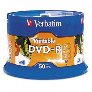 Verbatim DVD-R Disc, 4.7 GB, 16x, White, 50/Pk VER95137 95137