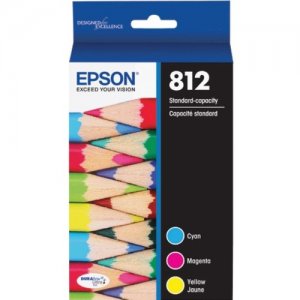 Epson 812 DuraBrite Ultra Cyan, Magenta, Yellow Ink Cartridges T812520-S T812