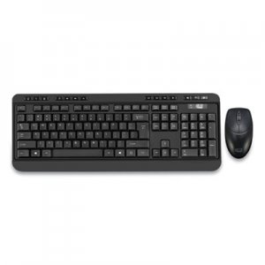 Adesso WKB-1320CB Antimicrobial Wireless Desktop Keyboard and Mouse, 2.4 GHz Frequency/30 ft Wireless Range, Black ADEWKB1320CB WKB