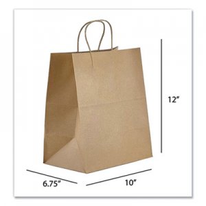 Prime Time Packaging Kraft Paper Bags, Bistro, 10 x 6.75 x 12, Natural, 250/Carton PTENK10712 NK10712
