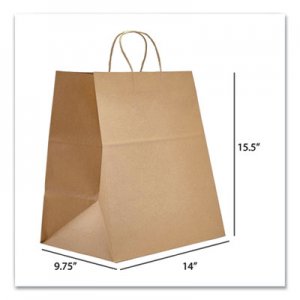 Prime Time Packaging Kraft Paper Bags, Super Royal, 14 x 9.75 x 15.5, Natural, 200/Carton PTENK141015 NK141015