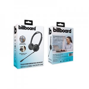 billboard Telecom Headset, Binaural, Over the Head/Behind the Head, Black ECABB2948 BB2948