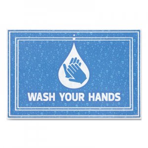 Apache Mills Message Floor Mats, 24 x 36, Blue, "Wash Your Hands" APH3984528822X3 3984528822X3