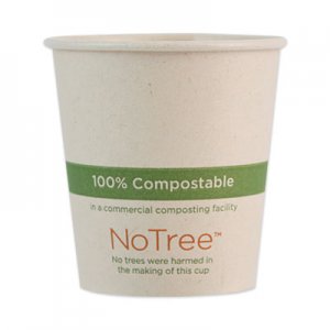 World Centric NoTree Paper Hot Cups, 4 oz, Natural, 1,000/Carton WORCUSU4 CUSU4