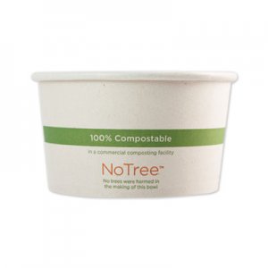 World Centric No Tree Paper Bowls, 12 oz, 4.4" Diameter x 2.5"h, Natural, 500/Carton WORBOSU12 BOSU12