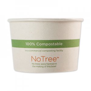 World Centric No Tree Paper Bowls, 8 oz, 3.4" Diameter x 2.3"h, Natural, 1,000/Carton WORBOSU8