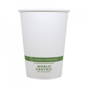 World Centric Paper Bowls, 32 oz, 4.4" Diameter x 5.8"h, White, 500/Carton WORBOPA32 BOPA32