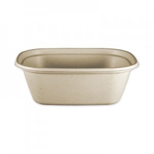 World Centric Fiber Containers, 48 oz, 8.5" Diameter x 3"h, Natural, 400/Carton WORCTSCU3 CTSCU3