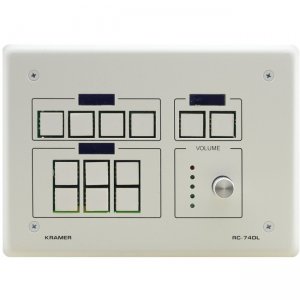 Kramer 12-button Ethernet and KNET Control Keypad with Knob and Displays (US) 85-709770290 RC-74DL(W)