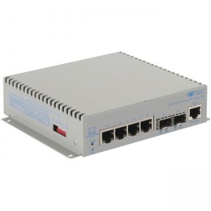 Omnitron Systems OmniConverter 10G/M, 2xSFP/SFP+, 8xRJ-45, 1xAC Powered Commercial Temp 2900-0-28-1